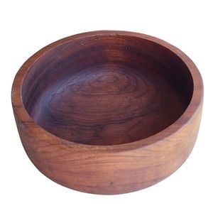 Vintage Genuine Solid Teakwood Bowl Thailand Decorative Thick Wooden Large